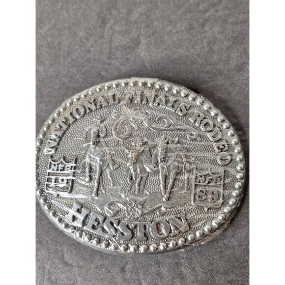 1989 HESSTON NFR National Finals Rodeo Belt Buckle NOS NEW - Picture 3 of 4